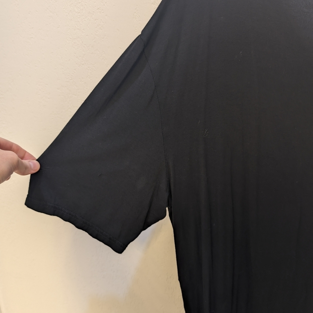 POL Black V-Neck Womans Dress Side Zip Size Medium - Picture 3 of 9